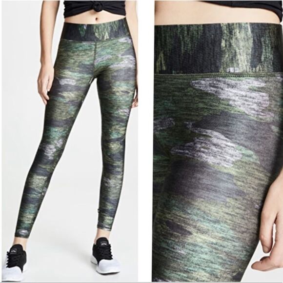TEREZ | Heathered Green Camouflage Print Full Length Leggings Women’s Size S - Picture 1 of 13